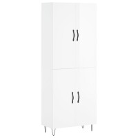 vidaXL Highboard Hochglanz-Wei&szlig; 69,5x34x180 cm Holzwerkstoff