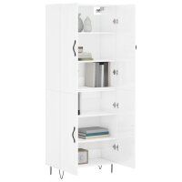 vidaXL Highboard Hochglanz-Wei&szlig; 69,5x34x180 cm Holzwerkstoff