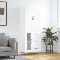 vidaXL Highboard Hochglanz-Weiß 69,5x34x180 cm...