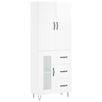 vidaXL Highboard Hochglanz-Wei&szlig; 69,5x34x180 cm Holzwerkstoff