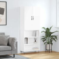 vidaXL Highboard Hochglanz-Wei&szlig; 69,5x34x180 cm Holzwerkstoff