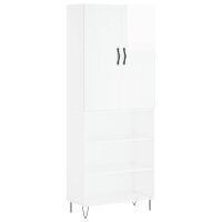 vidaXL Highboard Hochglanz-Weiß 69,5x34x180 cm...