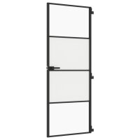 vidaXL Innentür Schlank Schwarz 76x201,5 cm Hartglas...