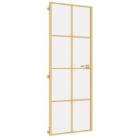 vidaXL Innentür Schlank Golden 76x201,5 cm Hartglas...