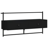 vidaXL TV-Wandschrank Schwarz 100,5x30x51 cm Holzwerkstoff