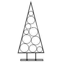 vidaXL Metall-Weihnachtsbaum f&uuml;r Dekorationen Schwarz 90 cm