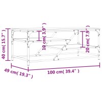 vidaXL Couchtisch R&auml;uchereiche 100x49x40 cm Holzwerkstoff