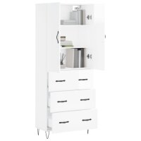 vidaXL Highboard Hochglanz-Wei&szlig; 69,5x34x180 cm Holzwerkstoff