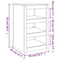 vidaXL Outdoor-K&uuml;chenschrank Wei&szlig; 55x55x92 cm Massivholz Kiefer