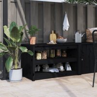 vidaXL Outdoor-K&uuml;chenschrank Schwarz 106x55x64 cm Massivholz Kiefer