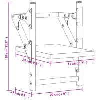 vidaXL Wandregale mit Stangen 2 Stk. Schwarz 20x25x30 cm