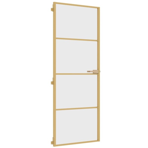 vidaXL Innent&uuml;r Schlank Golden 76x201,5 cm Hartglas und Aluminium