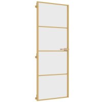 vidaXL Innentür Schlank Golden 76x201,5 cm Hartglas...