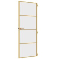 vidaXL Innent&uuml;r Schlank Golden 76x201,5 cm Hartglas und Aluminium