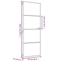 vidaXL Innent&uuml;r Schlank Golden 76x201,5 cm Hartglas und Aluminium