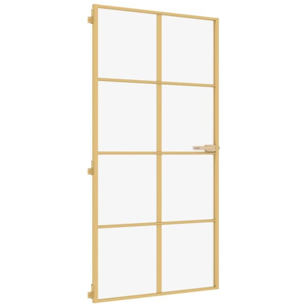 vidaXL Innent&uuml;r Schlank Golden 102,5x201,5 cm Hartglas und Aluminium