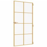 vidaXL Innent&uuml;r Schlank Golden 102,5x201,5 cm Hartglas und Aluminium