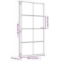 vidaXL Innent&uuml;r Schlank Golden 102,5x201,5 cm Hartglas und Aluminium