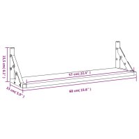 vidaXL Wandregale 2 Stk. Grau Sonoma 60x15x15,5 cm