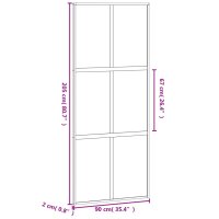 vidaXL Schiebet&uuml;r Schwarz 90x205 cm Hartglas und Aluminium