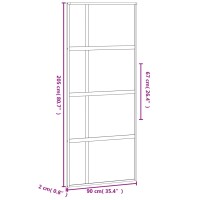 vidaXL Schiebet&uuml;r Schwarz 90x205 cm Hartglas und Aluminium