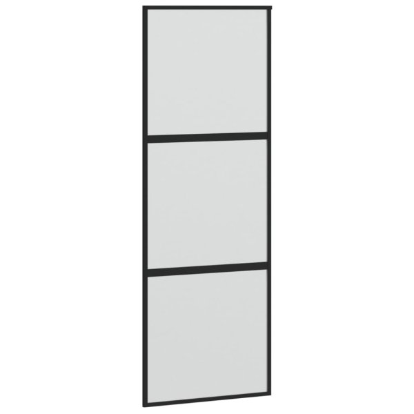 vidaXL Schiebetür Schwarz 76x205 cm Hartglas und Aluminium