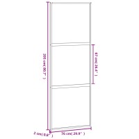 vidaXL Schiebet&uuml;r Schwarz 76x205 cm Hartglas und Aluminium