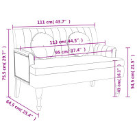 vidaXL Sitzbank mit Kissen Dunkelgrau 113x64,5x75,5 cm Stoff