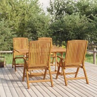 vidaXL 5-tlg. Garten-Essgruppe Massivholz Teak