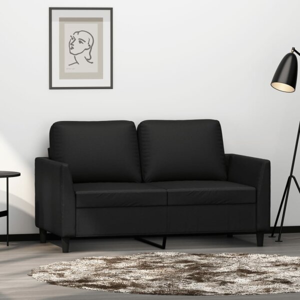 vidaXL 2-Sitzer-Sofa Schwarz 120 cm Kunstleder