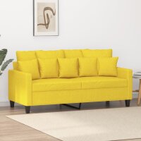 vidaXL 2-Sitzer-Sofa Hellgelb 140 cm Stoff