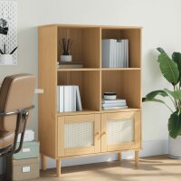 vidaXL B&uuml;cherschrank SENJA Rattan-Look Braun 90x35x130 cm Kiefernholz