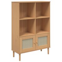 vidaXL B&uuml;cherschrank SENJA Rattan-Look Braun 90x35x130 cm Kiefernholz