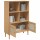 vidaXL B&uuml;cherschrank SENJA Rattan-Look Braun 90x35x130 cm Kiefernholz