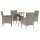 vidaXL 5-tlg. Garten-Bistro-Set mit Kissen Grau Poly Rattan