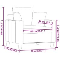 vidaXL Sessel Dunkelgrau 60 cm Stoff