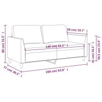 vidaXL 2-Sitzer-Sofa Creme 140 cm Kunstleder