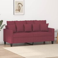 vidaXL 2-Sitzer-Sofa Weinrot 140 cm Stoff