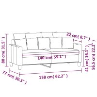 vidaXL 2-Sitzer-Sofa Weinrot 140 cm Stoff