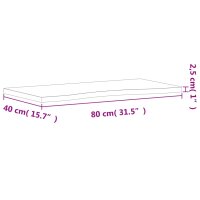 vidaXL Schreibtischplatte 80x(36-40)x2,5 cm Massivholz Buche