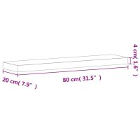 vidaXL Wandregal 80x20x4 cm Massivholz Buche