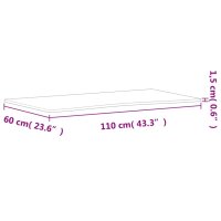 vidaXL Schreibtischplatte 110x(55-60)x1,5 cm Massivholz Buche