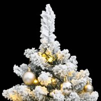 vidaXL K&uuml;nstlicher Weihnachtsbaum Klappbar 150 LEDs &amp; Kugeln 120 cm