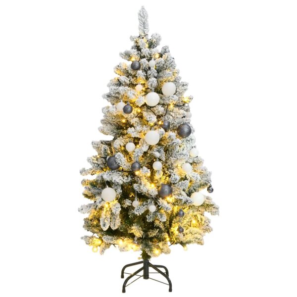 vidaXL K&uuml;nstlicher Weihnachtsbaum Klappbar 150 LEDs &amp; Kugeln 150 cm