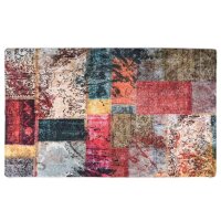 vidaXL Teppich Waschbar Patchwork Mehrfarbig 120x170 cm Rutschfest