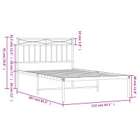 vidaXL Bettgestell mit Kopfteil Metall Wei&szlig; 107x203 cm