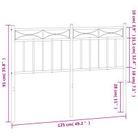 vidaXL Kopfteil Metall Schwarz 120 cm