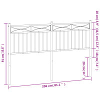 vidaXL Kopfteil Metall Schwarz 200 cm