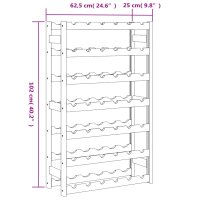 vidaXL Weinregal f&uuml;r 42 Flaschen Grau Massivholz Kiefer