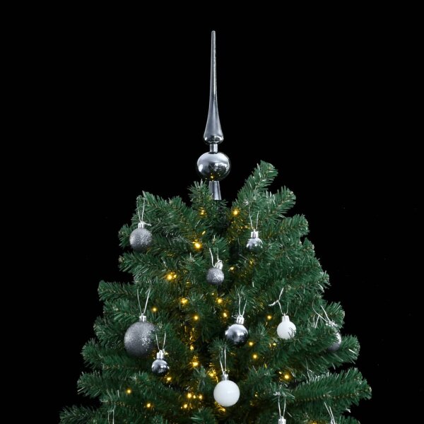 vidaXL K&uuml;nstlicher Weihnachtsbaum Klappbar 300 LEDs &amp; Kugeln 210 cm